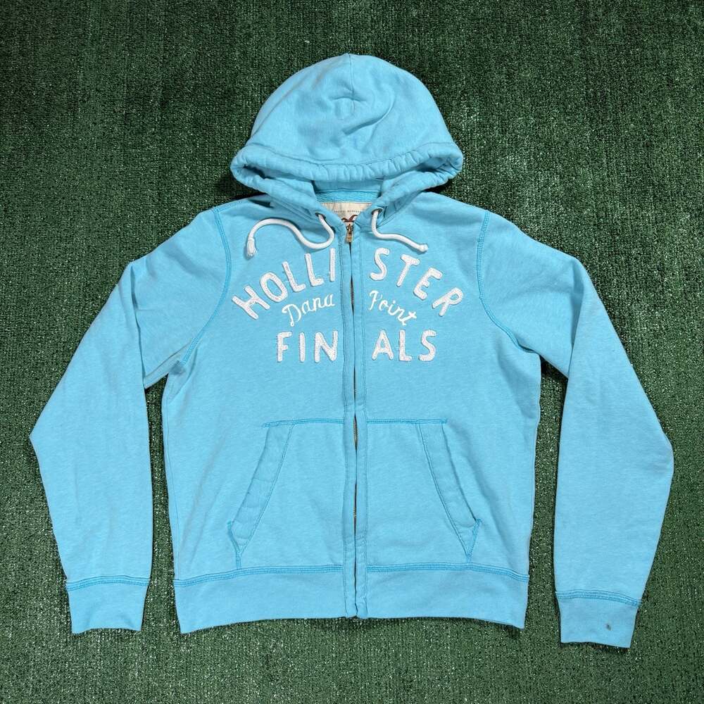 Mens Y2K Hollister Dana Point Finals Full Zip Hoodie Blue Surf So Cal Large